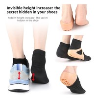 Inserts pour augmenter la taille, chaussettes demi-talon, protecteur de talon, respirant, adapté aux hommes et aux femmes