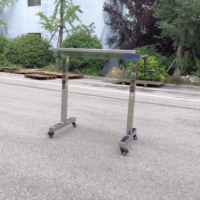 Table d'assistance mobile pour vétérinaire EUR VET, en acier inoxydable 304, réglage manuel de la hauteur, compatible avec les tables d'opération