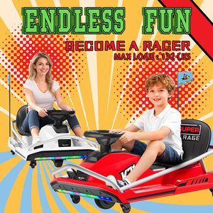 KerryYoo K71 24V <span class=keywords><strong>Drift</strong></span> Kart, Kart électrique pour enfants de 6 à 12 ans, Crazy Kart avec moteur brushless 300W, 360 °   Drifting - Bleu - Product Image 6