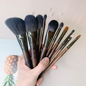 ZY206 Tragbares 10-teiliges Make-up-Pinsel-<span class=keywords><strong>Set</strong></span> aus Ziegenhaar für Konturierung, Rouge, Highlighter und Lidschatten mit PU-Tasche - Product Image 3