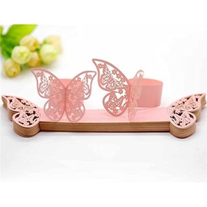 Anneaux <span class=keywords><strong>de</strong></span> <span class=keywords><strong>serviette</strong></span> <span class=keywords><strong>en</strong></span> papier 3D <span class=keywords><strong>en</strong></span> forme <span class=keywords><strong>de</strong></span> papillon pour la décoration <span class=keywords><strong>de</strong></span> table <span class=keywords><strong>de</strong></span> mariage, porte-serviettes roses pour la fête <span class=keywords><strong>de</strong></span> remise des diplômes - Product Image 4