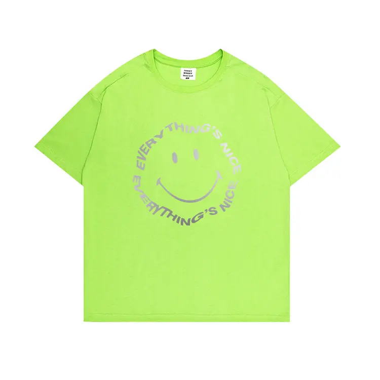 Custom Printing Reflective Graphic Logo Tshirts Plain 100% Cotton Men Oversized Tee Shirts