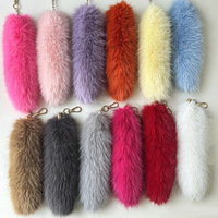 Pendentif queue de renard en fausse fourrure 20-45 cm, breloque de sac pour femme, accessoire en peluche, ornement de porte-clés de voiture