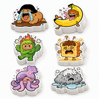 Autocollants découpés sur mesure en vinyle imperméable, motif Monstre alimentaire, Kawaii, Piment drôle et mignon, pour ordinateur portable, bouteille, carnet, tasse