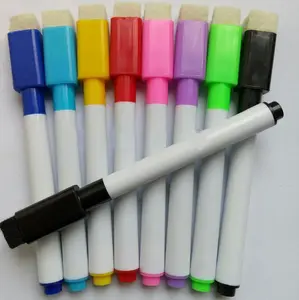 高质量干擦8色白板记号笔水基白板记号笔，带磁铁和擦除