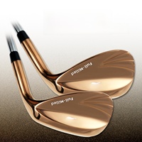 Wedge de golf plaqué or finition miroir pour droitier, 52/56/60 degrés, rainures pleines, tête en caoutchouc et acier inoxydable pour hommes/femmes