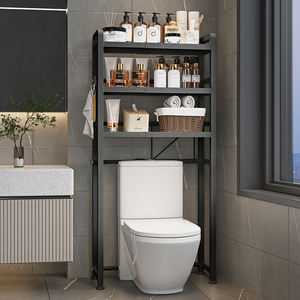 Nuevo estante de inodoro de 3 capas para el hogar de metal, <span class=keywords><strong>lavadora</strong></span> de ancho escalable, soporte de almacenamiento superior, suministros de baño, estante de organización - Product Image 4