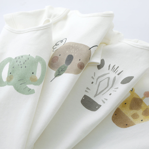 GOTS Bộ Áo Liền Quần Mùa Hè Cho Trẻ Sơ Sinh In Hình Động Vật Ngắn Tay Cotton Hữu Cơ 100% Áo Liền Quần Cho Bé - Product Image 2