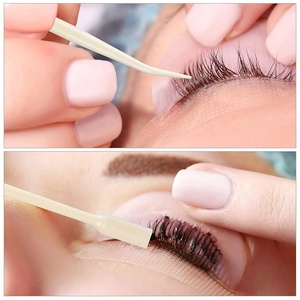 Bâton de permanente de cils et applicateur de bigoudi de levage de cils Kit de fournitures de cuillère à colle en plastique crème Outils de bâtons d'extension de cils - Product Image 3