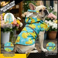 Imperméable pour chien style canard avec bandes réfléchissantes et ouverture pour la queue, en polyester, laisse incluse, pour chiens de taille moyenne à grande