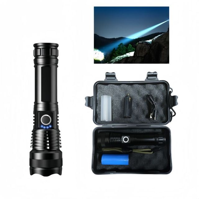 P50 Powerful Flashlight LED USB Rechargeable Long-Range Multifunction Waterproof Torch Powerful Strong Light LED Flashlights