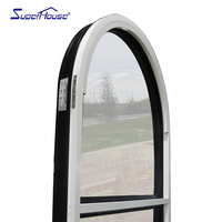 Superhouse Marco ultra estrecho personalizado a prueba de huracanes Marco de aluminio de impacto Ventanas Ventana arqueada de aluminio