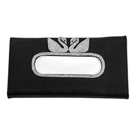 Mode Unique PU cuir diamant paillettes voiture bloc mouchoirs boîte à serviettes en papier couverture accessoire de voiture boîte à mouchoirs montée sur voiture