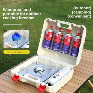 Fornello a Gas Portatile Pieghevole in Alluminio Dingka con Accensione Magnetica <span class=keywords><strong>per</strong></span> Campeggio e Picnic all'Aperto, Alimentato a Butano, <span class=keywords><strong>per</strong></span> 3-5 Persone, Monoblocco - Product Image 4