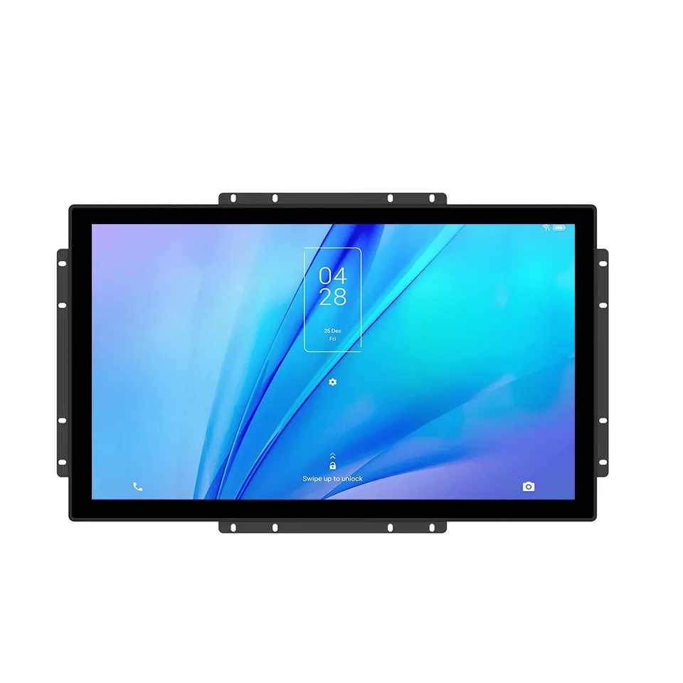 Muurgemonteerde 15.6 21.5 27 32 Inch Industriële Embedded Open Frame Touchscreen Lcd Monitor Reclame Speler Digitale Bewegwijzering