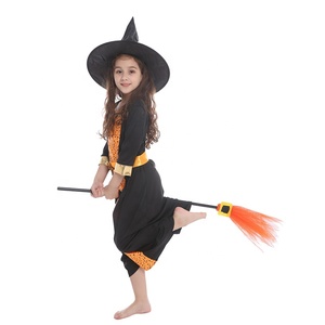 Vestito scintillante della <span class=keywords><strong>ragazza</strong></span> della strega del Costume della strega della <span class=keywords><strong>ragazza</strong></span> di <span class=keywords><strong>Halloween</strong></span> con la scena festiva della zucca - Product Image 5