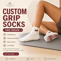Calcetines Deportivos Antideslizantes con Puntos de Goma para Yoga, Pilates, Fitness y Danza, Diseño para Mujer, Venta al Por Mayor