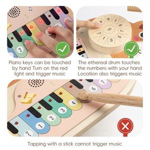 Multifunctionele houten elektronische instrumententafel, muziekstation, interactief leer- en speelbureau voor kinderen met aanraakfeedback - Product Image 3