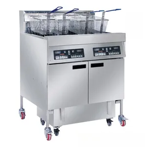 18-36KW 380V large capacity and high power truck fryer with oil filter commercial double cylinder four screen electric fryer