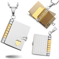 Collier médaillon en acier inoxydable 316L plaqué or 18 carats avec logo personnalisé pour cadeaux de fête des Mères - Vente en gros