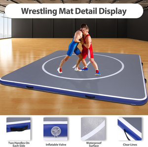 Tapis de gymnastique gonflable antidérapant pour arts martiaux 3m x 3m PVC pour entraînement de Jiu Jitsu BJJ MMA Judo pliable OEM - Product Image 6