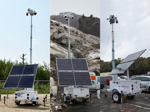 Ngoài trời năng lượng mặt trời Powered di động Sentry an ninh Trailer hệ thống giám sát di động CCTV Trailer với P2P IP PTZ Bullet Camera - Product Image 5