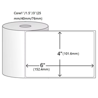 Étiquettes d'expédition adhésives thermiques directes blanches personnalisées A6 imperméables en rouleau 4x6 (100x150) pour l'impression de bordereaux express