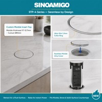 SINOAMIGO OEM&ODM Pop-up-Steckdose Küche Marmor Maßgefertigte Aufputz-Steckdose