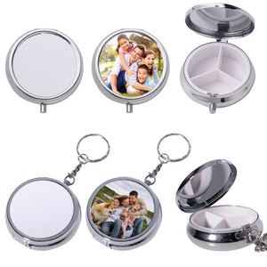Customized DIY Logo Sublimation Metal Round Decorative Pill Box