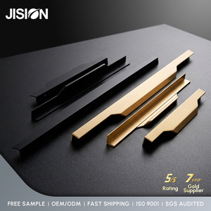 Conceptions simples poignées de porte d'armoire d'usine en aluminium maison tiroir tirer noir mat <span class=keywords><strong>poignée</strong></span> d'armoire de <span class=keywords><strong>cuisine</strong></span> - Product Image 2