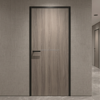 Porte intérieure en bois sur mesure avec cadre en aluminium, finition mélamine HPL, pour appartement ou bureau
