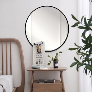 Miroir de salle de bain mural contemporain, cadre noir-blond en alliage d'aluminium profond, nouveau produit pour la décoration de chambre à coucher, verre - Product Image 6