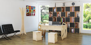 Libreria in legno modulare personalizzabile 110x120cm moderna italiana ad incastro per ufficio scuola o Hotel Bookstore - Product Image 4