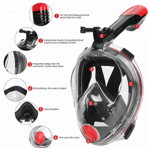 قناع غطس كامل للوجه مناسب للمبتدئين للتنفس من الفم أو الأنف أثناء السفر والإجازات الصيفية، معدات غطس جافة - Product Image 4