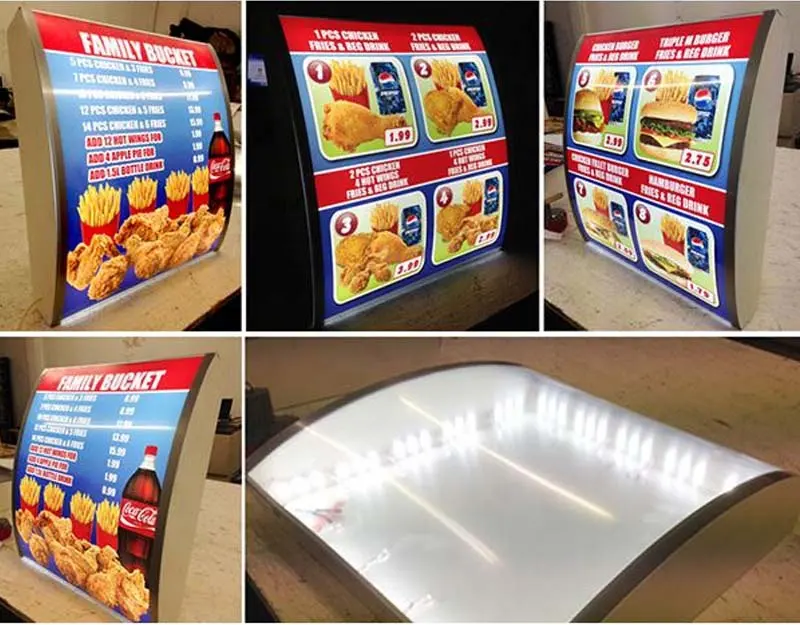 Supertise Fast Food Winkel Reclame Lichtbak Opknoping Restaurant Menu Board