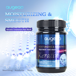 Masque capillaire hydratant et lissant à la kératine Augeoo 1000ml pour la réparation des cheveux abîmés - Product Image 4