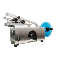 Étiqueteuse de bouteilles, machine automatique d'étiquetage de bouteilles rondes de bureau pour bocaux/canettes/flacons, étiqueteuse de petites bouteilles de flacons de table