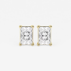 Pendientes de lujo con diamantes radiantes cultivados en laboratorio de 4 quilates con cuatro puntas y brillo brillante, joyería fina ética para mujer - Product Image 6