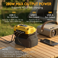Chargeur de batterie portable multifonction compatible avec la batterie Dewalt PD3.1, artisanat, camping, urgence