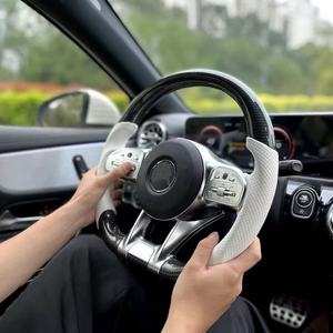พวงมาลัยหนังคาร์บอนไฟเบอร์แบบกำหนดเองสำหรับ AMG GLE450 A45 C43 C63 C450 S63 E63 W205 W213 W222 A250 - Product Image 4