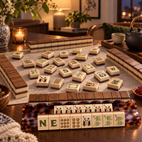 Jeu de tuiles de Mahjong américain en bois, tuiles de Mahjong inspirées de la nature, bambou, panda, joker, jeu de Mahjong personnalisé, vente en gros