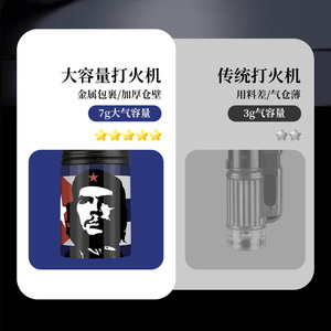 Encendedor de Butano Dark Horse Resistente al Viento, 7g, Gran Capacidad, Cuerpo Metálico, Portátil, Recargable, para Cigarros, Uso en Exteriores - Product Image 4