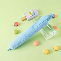 Stylo Bille Rétractable Géant en Peluche Moelleuse, Couleur Macaron, Mignon, Jumbo, pour Journal Créatif, Cadeau, Papeterie