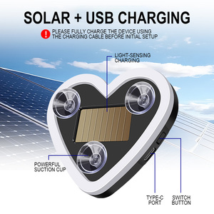 Luz LED <span class=keywords><strong>Interior</strong></span> para Auto, <span class=keywords><strong>Solar</strong></span>, Color Rosa, con Forma de Corazón Rojo, Romántica, para Decoración de Automóviles - Product Image 5