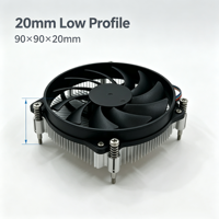 Enfriador de CPU de Bajo Perfil G20H 9015-20H 4500 RPM 4 Pines PWM con Doble Rodamiento de Bolas, Disipador de Calor con Base de Cobre de 125W TDP para ITX HTPC PC Industrial