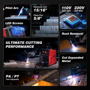 ARCCAPTAIN CUT60 Non-Touch <b>Plasma</b> <b>Cutter</b> With Large LED Display 110V/220V Metal Cutting Rust Removal Air Detection 10500201406 A - Product Image 4