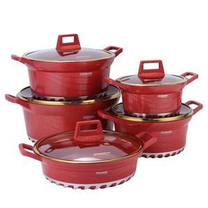 Batterie de cuisine à fond turbine à chauffage rapide, <span class=keywords><strong>10</strong></span> pièces, comprenant des casseroles à soupe 20/24/28/32CM et une poêle peu profonde 28CM, base universelle, gain de place - Product Image 3