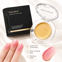 Fard à joues crème changeant de couleur en gros, fard à joues teinté doré HYA, maquillage hydratant pour le visage et les joues, marque privée, approvisionnement en vrac, OEM ODM
