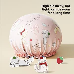 Gorro de Ducha para Adultos de Doble Capa, Grueso e Impermeable, Nuevo Diseño para Uso Doméstico, Venta al Por Mayor - Product Image 5