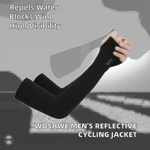 WOSAWE Men's <b>Reflective</b> Windproof Water Repellent Hi-Vis 100% Polyester <b>Cycling</b> <b>Jacket</b> for MTB and Road Use - Product Image 2